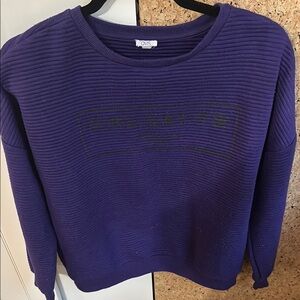 Les Copains Purple Ribbed Crew Neck Sweater